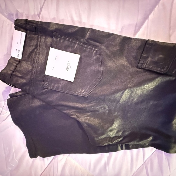 Vervet Astonished high rise coated cargo straight jeans - Picture 4 of 4